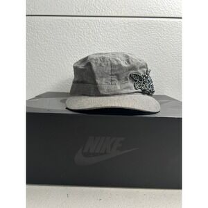 Gray Military Style Beaded‎ Butterfly Embellishment One Size Strech Brim #441